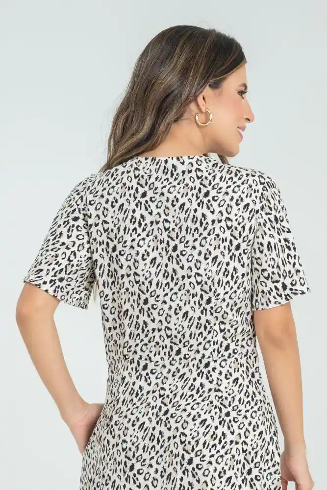 Vestido Corto Animal Print