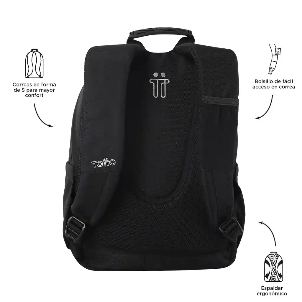 Morral Unisex Gommas Escolar Negro