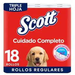 Papel Higiénico Scott Cuidado Completo Triple Hoja 18 Rollos