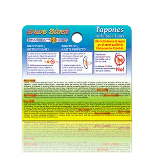 Tapones Para Oido Silicona Wave Block Kids X 6 Pares Resiste