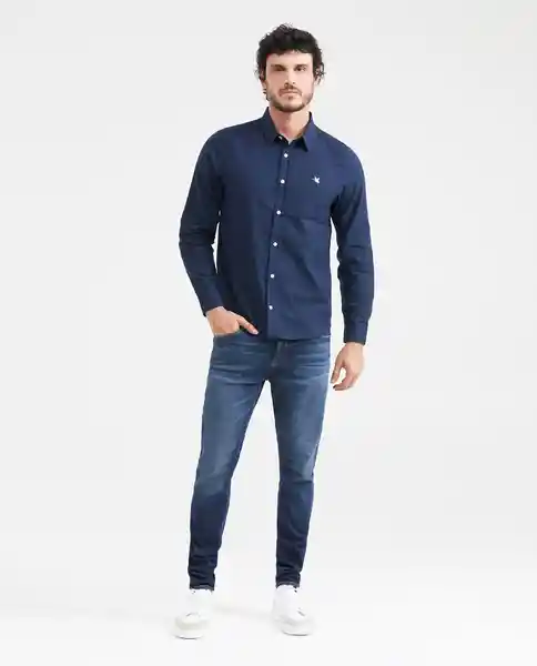 Camiseta Oxford Masculino Azul Medianoche Ultra Oscuro L Chevignon