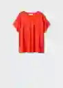 Camiseta Lint Naranja Talla S Mujer Mango