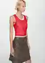 Falda Gigi Rojo Talla 40 Mujer Mango