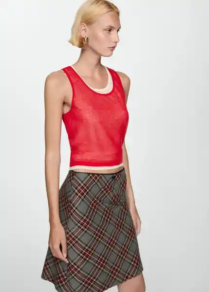 Falda Gigi Rojo Talla 40 Mujer Mango