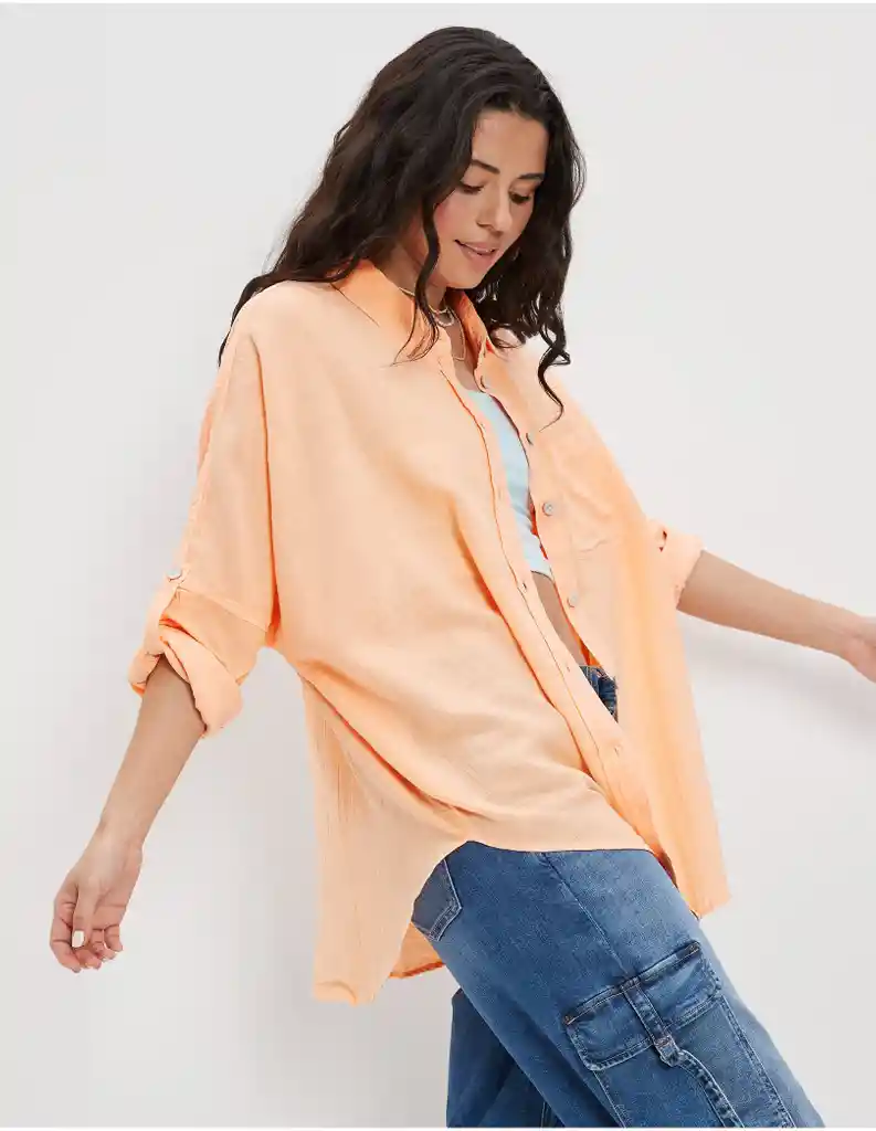 Camisa Mujer Naranja Talla SMALL 400386609086 American Eagle