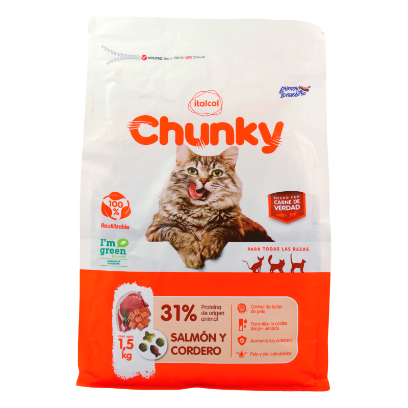 Chunky Alimento para Gato Adulto Sabor Cordero y Salmón 2 kg