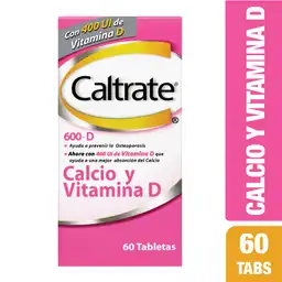 Caltrate 600 + D Calcio y Vitamina D X60 Tabs