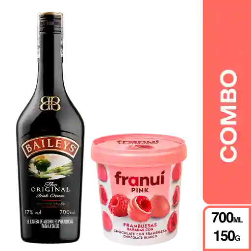 Combo Baileys Crema Whisky + Franui Pink Frambuesa en Chocolate