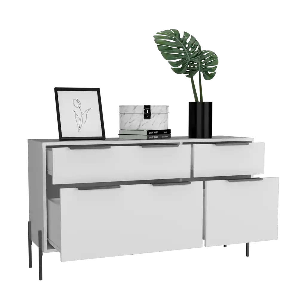 Comoda White Collection 69x122x36 Rta Blanco