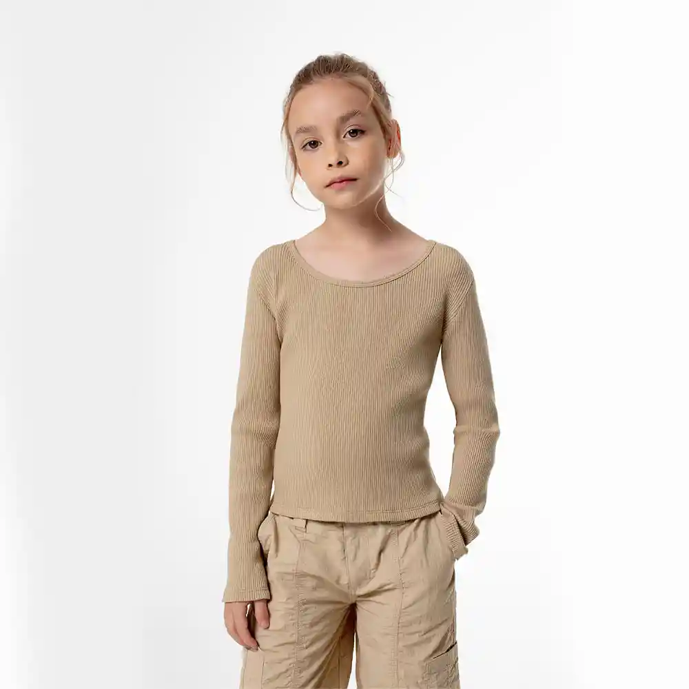 Camiseta Manga Larga en Algodón Kids Femenino Lalisa Gef Talla 4