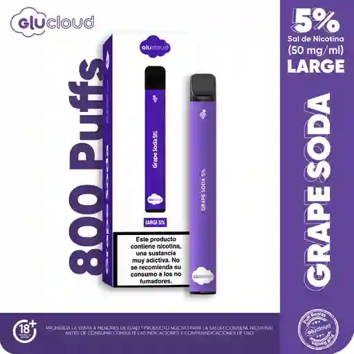 Glucloud Vape Grape Soda 0% Nic Large / 800 Puff