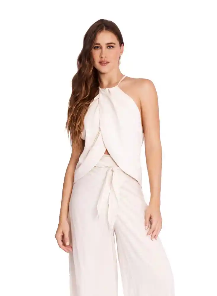 Crop Top Sin Mangas M-beige
