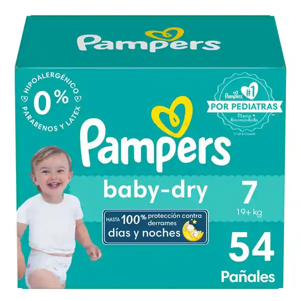 Pañales Pampers Baby Dry Etapa 7 54 U​nd