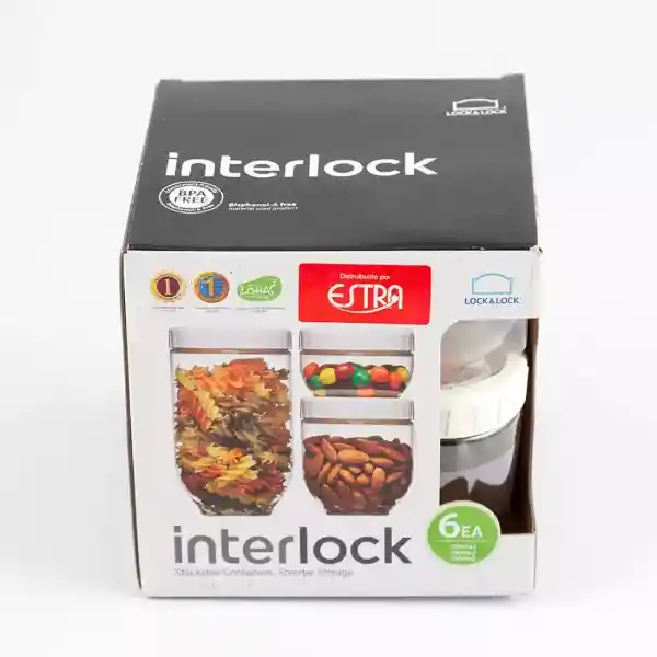 Estra Set Recipiente Interlock Circulares Herméticos
