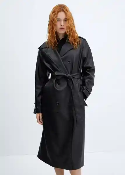 Abrigo Trench Gossip Negro Talla 18 Mujer Mango