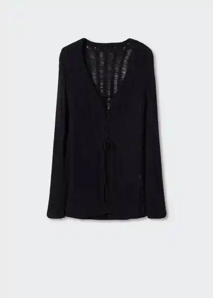 Saco Cardigan Ripped Negro Talla L Mujer Mango