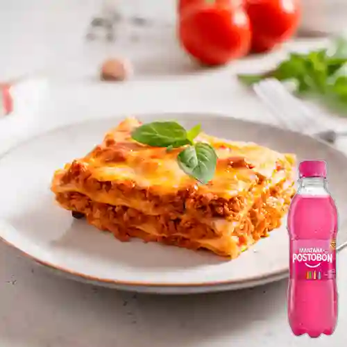 Combo Lasaña Clásica + Postobón Manzana 250 ml