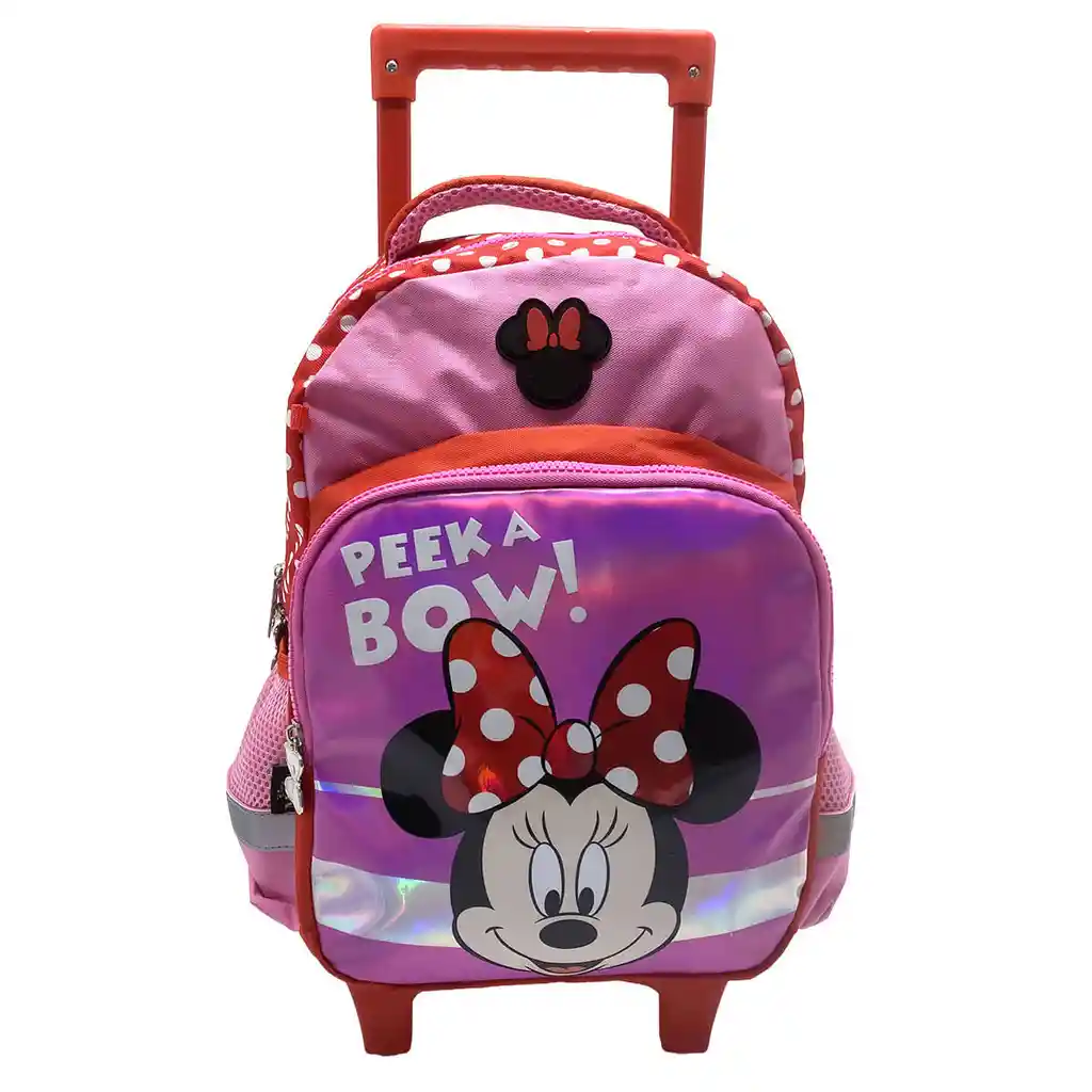 Morral Premium Mediano Con Ruedas Minnie Mouse Peek a Bow!