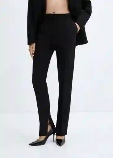 Pantalón Nantes Negro Talla 36 Mujer Mango