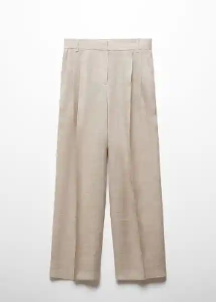 Pantalón Turqueta Beige Talla 38 Mujer Mango