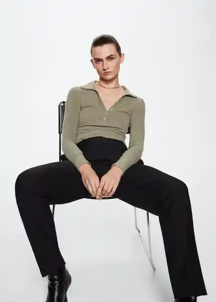 Polo Poli Khaki Talla 27 Mujer Mango