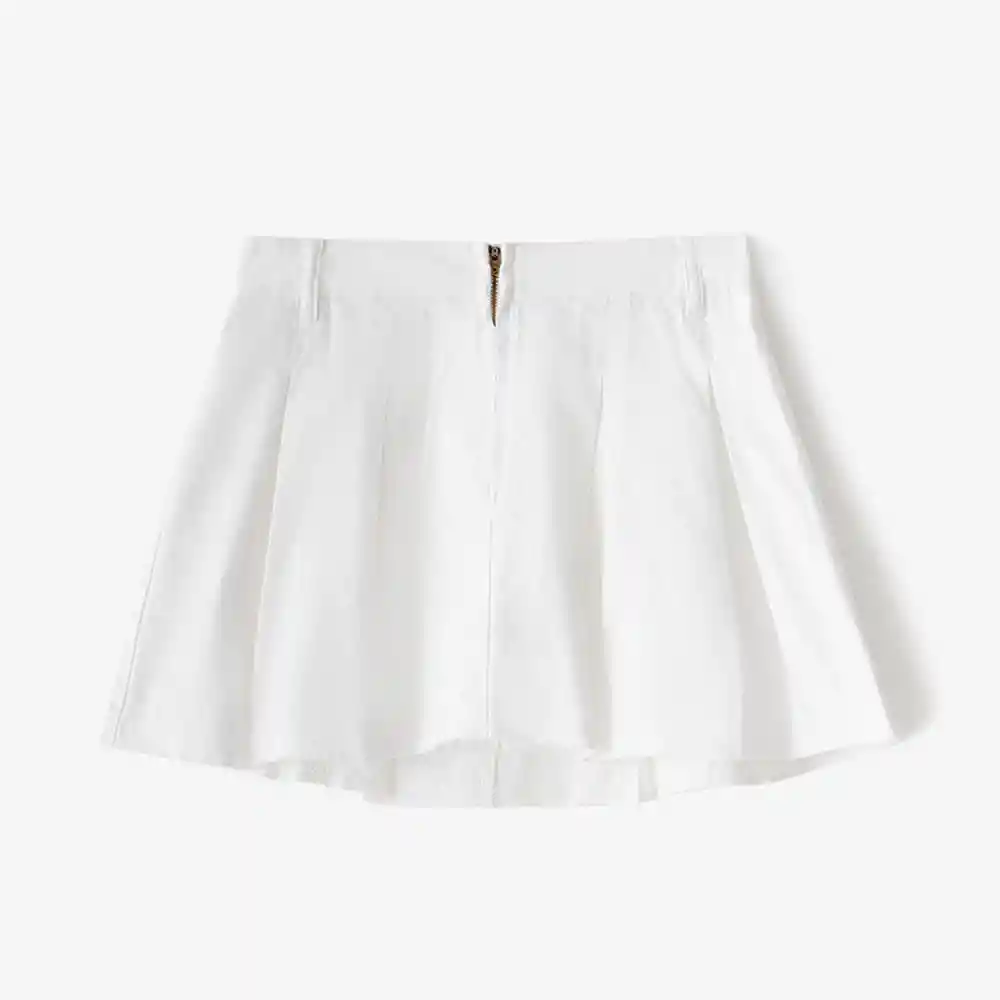 Falda Corta Cierre Frontal Tejido Plano Femenino Lilot Gef