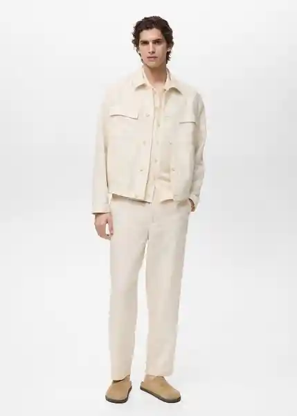 Pantalón Rustic Marfil Talla 40 Hombre Mango