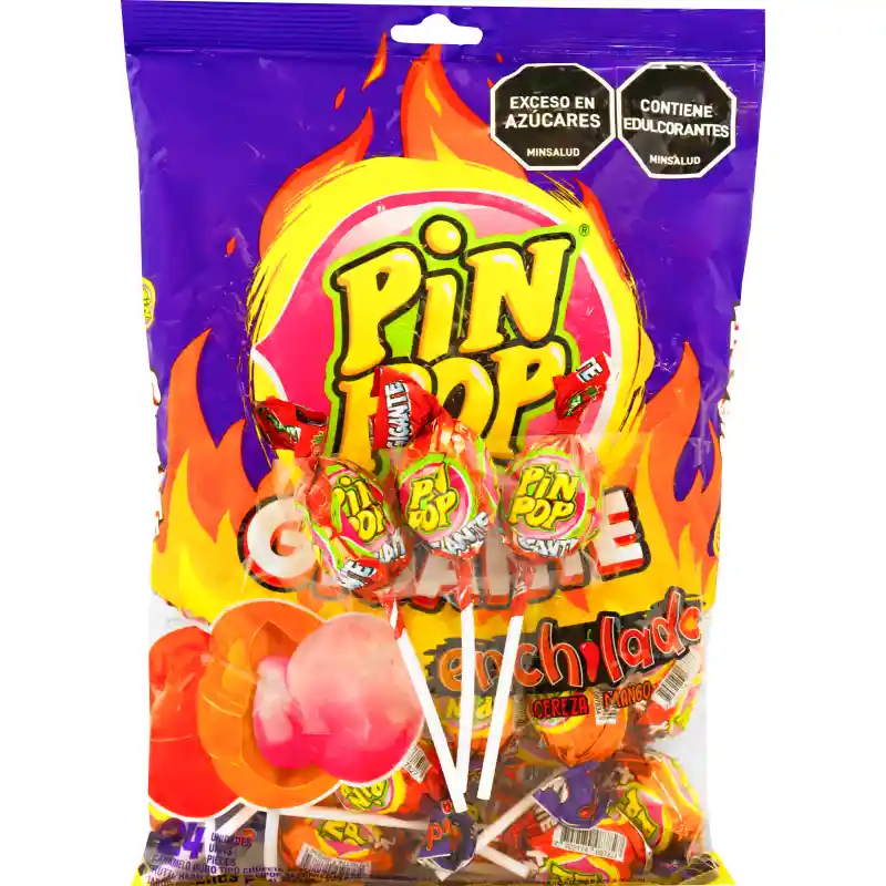 Pin Pop Caramelo Duro Chupeta Gigante Enchilado