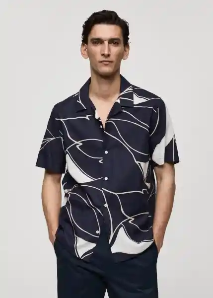 Camisa Tropez Navy Talla S Hombre Mango