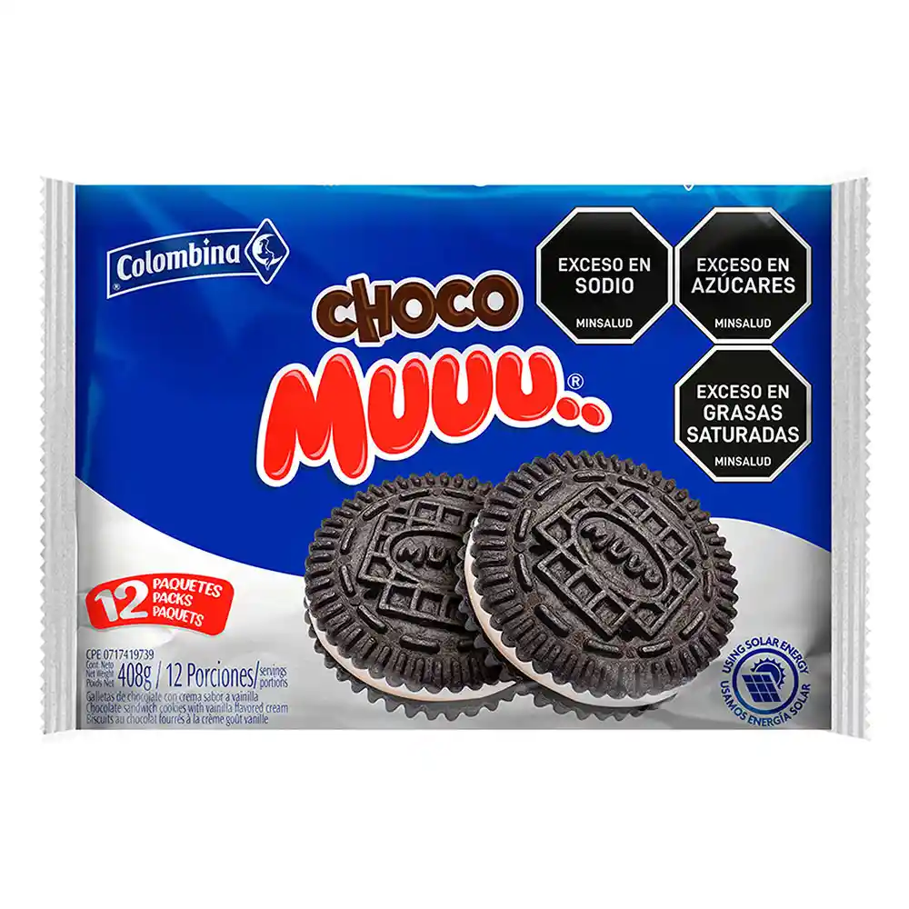 Choco Muuu Galletas De Chocolate por 12 und