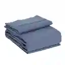 Set Sábanas 240 Hilos Sencillo Azul Diseño 0007 Casaideas