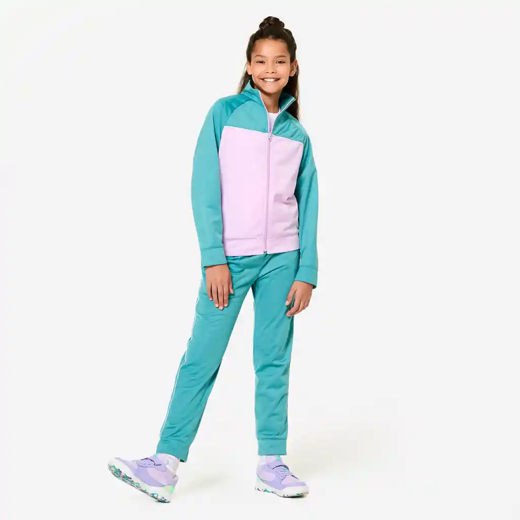 Sudadera de Fitness Transpirable Para Niños Education Sportive - Azul Rosado