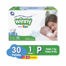 Winny Pañales Ultratrim Sec Etapa 1 + Toallas Húmedas 20 Und