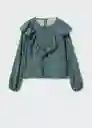 Blusa Alpes Verde Talla 07 Niñas Mango