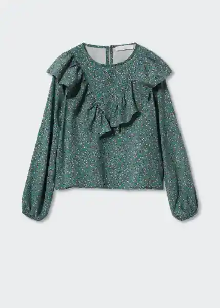 Blusa Alpes Verde Talla 07 Niñas Mango