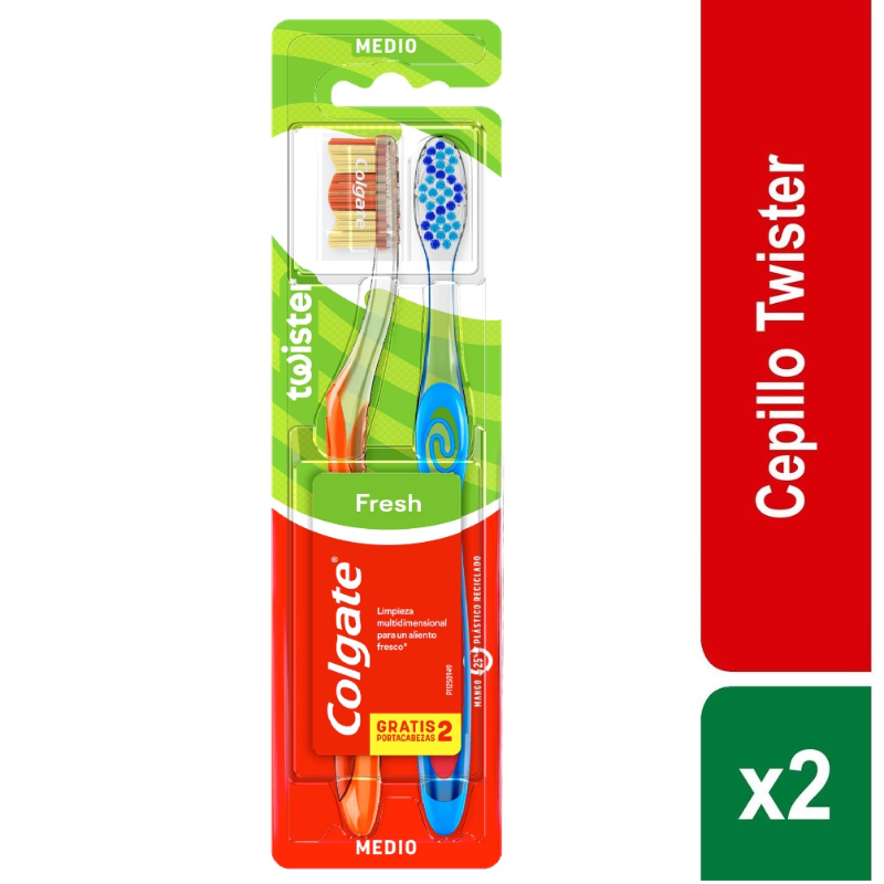 Cepillo De Dientes Colgate Twister Medio 2U