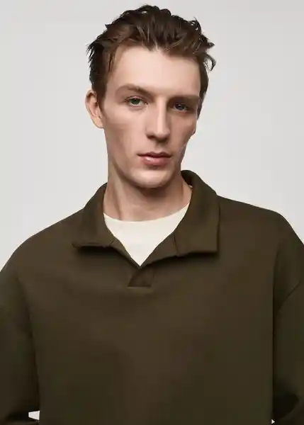 Sudadera Claudio Khaki Talla L Hombre Mango