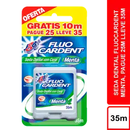 Fluo Cardent Seda Dental Sabor a Menta con Cera