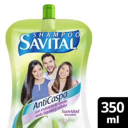 Savital Shampoo Anticaspa con Extracto de Té Verde Seda Líquida y Sábila