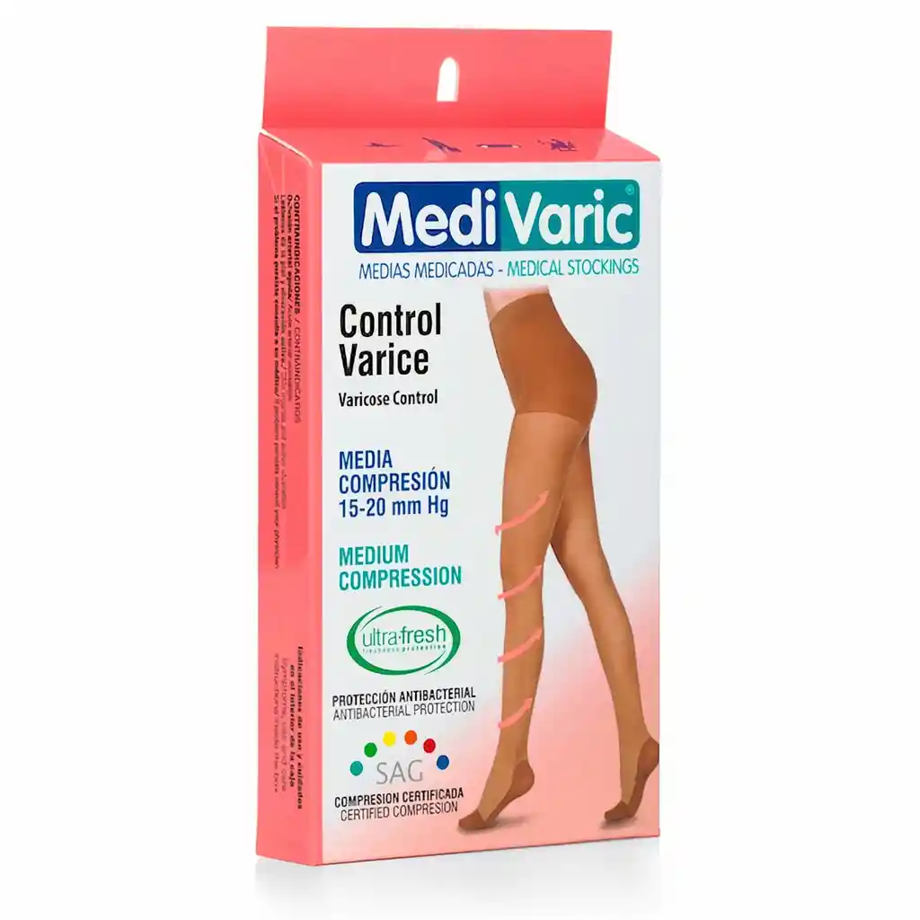 Medi Varic Media Dama Cadera 15-20 Mmhg Opaca Talla M Beige