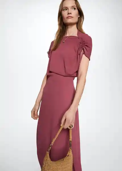 Vestido Bella-A Vino Talla S Mujer Mango