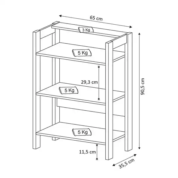 Muebles 2020 Estantería Canadá Blanco/Nogal