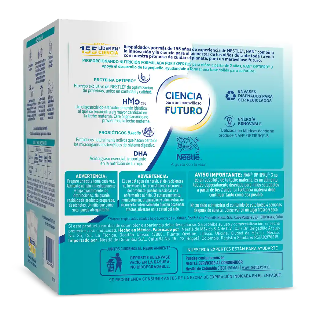 Alimento lácteo NAN OPTIPRO 3 x 2100 g