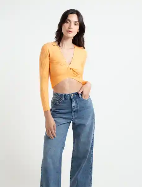  Camisa Tejido Not Naranja Postre Claro Mujer Talla L Naf-Naf 