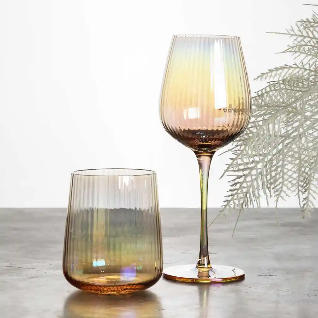 Set Vaso Ámbar Tornasol Ambiente Gourmet