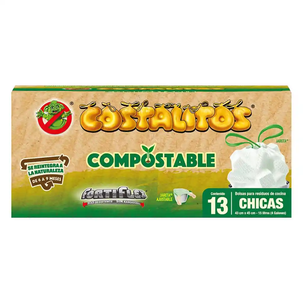 Bolsas Para Basura Costalitos Compostable Chica 13 Piezas