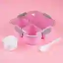 Contenedor Comida 3 Compartimentos Morado 1200 mL Serie Miniso