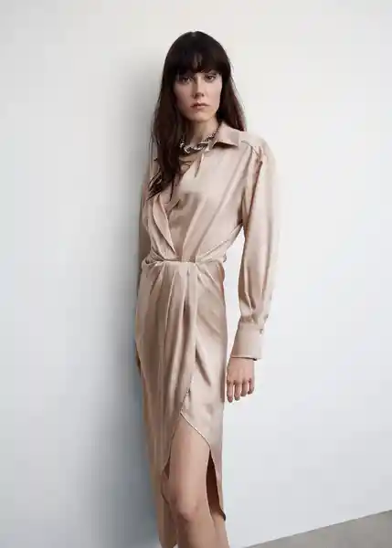 Vestido Atlantis Beige Talla XS Mujer Mango