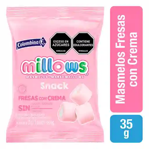Millows Masmelo Snack Sabor a Fresas con Crema 