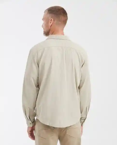Camisa Utility Long Café Khaki Claro Talla M Chevignon
